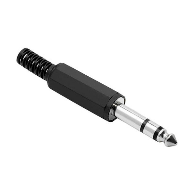 PLUG P10 STEREO PLASTICO PRETO - PGPZ0008