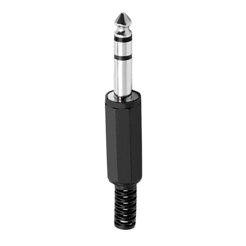 PLUG P10 STEREO PLASTICO PRETO - PGPZ0008