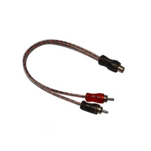 CABO Y STORM 4MM 2 RCA MACHO X 1 RCA FEMEA TRANSPARENTE PRETO/VERMELHO 20CM - CBAY0012