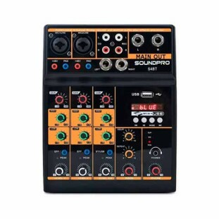 MESA DE SOM SOUNDPRO 2 CANAIS MONO + 1 STEREO COM BLUETOOTH/ EFEITO/ USB PLAYER/ PHANTOM POWER BIVOLT - S4BT