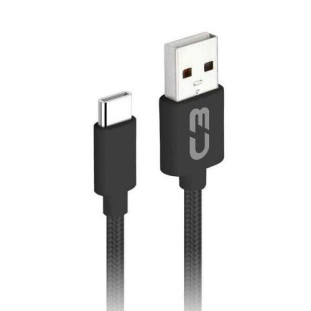 CABO USB C3PLUS 2.0A X USB-C REVESTIDO TECIDO 2M - CB-C21BK