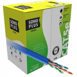 CABO LAN SOHO PLUS U/UTP CAT5E CMX 24 AWG 4P AZUL 100% COBRE (ANATEL) (CX305M)