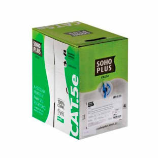 CABO LAN SOHO PLUS U/UTP CAT5E CMX 24 AWG 4P AZUL 100% COBRE (HOMOLOGADO ANATEL) (CX305M)