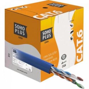 CABO LAN SOHO PLUS U/UTP CAT6E CMX 24 AWG 4P AZUL 100% COBRE (ANATEL) (CX305M)