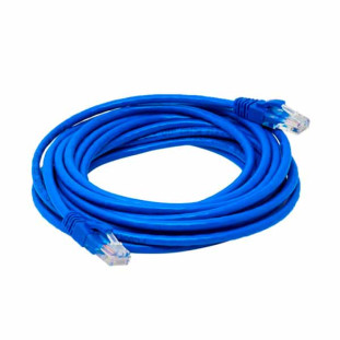 CABO DE REDE PLUS CABLE PATCH CORD CAT-5 UTP 5M AZUL - PC-ETHU50BL