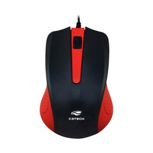 MOUSE OFFICE C3TECH USB 1000DPI PRETO/VERMELHO - MS-20RD