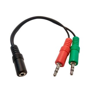 CABO ADAPTADOR STORM 2 P2 MACHO X P3 FEMEA PARA HEADSET 15CM NIQUEL PRETO - CBPD0027