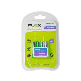 PILHA RECARREGAVEL FLEX GOLD AAA 1,2V 1100MAH C/4 - FX-AAA11B4