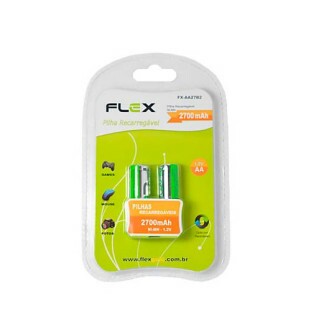 PILHA RECARREGAVEL FLEX GOLD AA 1,2V 2700MAH C/2 - FX-AA27B2