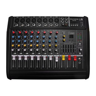 MESA DE SOM SOUNDPRO AMPLIFICADA 8 CANAIS 600W COM BLUETOOTH/ SD CARD/ USB PLAYER/ PHANTOM POWER BIVOLT - MX80A