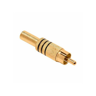 PLUG RCA GOLD C/ MOLA 6/7MM PRETO - PGRC0002