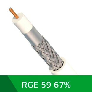 CABO COAXIAL CABLETECH RGC59 75R COM 67% DE MALHA BRANCO (CAIXA 100M) - FR