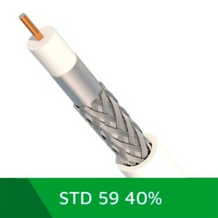 CABO COAXIAL CABLETECH RGC59 75R COM 40% DE MALHA BRANCO (BOBINA 305M) - FR