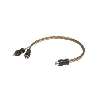 CABO Y AUTOMOTIVO TECHNOISE SERIES 300 PRO BLINDAGEM CAT-5 4MM 2 RCA MACHO X 1 RCA FEMEA RETO/RETO 25CM PVC TRANSL - 129