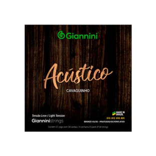 ENCORDOAMENTO PARA CAVAQUINHO GIANNINI ACUSTICO BRONZE 65/35 GESCLA (.010 - .025) LEVE - 5927