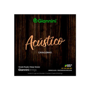 ENCORDOAMENTO PARA CAVAQUINHO GIANNINI ACUSTICO BRONZE 65/35 GESCPA (.011 - .029) PESADA - 5928