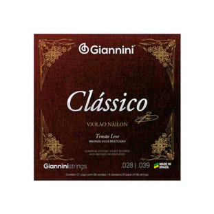 ENCORDOAMENTO PARA VIOLAO NAILON 6 CORDAS GIANNINI CLASSICO BRONZE 65/35 GENWPL LEVE - 5934