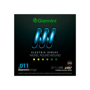 ENCORDOAMENTO PARA GUITARRA GIANNINI NICKEL ROUND WOUND GEEGST11 (.011 - .049) - 5961