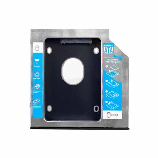 ADAPTADOR CADDY ALUMINIO HOOPSON PARA HD OU SSD GAVETA DVD NOTEBOOK SATA 9.5MM - CHD-006 - FR