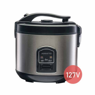 PANELA ELETRICA AGRATTO ARROZ E LEGUMES INOX 10 XICARAS VISOR DE VIDRO PAI10X 700W 127V - 5957 - FR