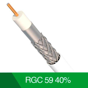 CABO COAXIAL CABLETECH RGC59 75R COM 40% DE MALHA BRANCO - STD-40 (CAIXA 100M)