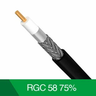 CABO COAXIAL CABLETECH RGC58 50R COM 75% DE MALHA PRETO RIGIDO (CAIXA 100M) - 804137500P00CB11 - FR