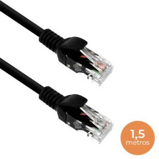 CABO DE REDE PLUS CABLE PATCH CORD CAT-5 UTP 1,5M PRETO PC-ETHU15BK - 441050201500