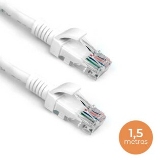CABO DE REDE PLUS CABLE PATCH CORD CAT-5 UTP 1,5M BRANCO PC-ETHU15WH - 441050201532