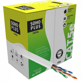 CABO LAN SOHO PLUS U/UTP CAT5E CMX 24 AWG 4P BRANCO 100% COBRE (HOMOLOGADO ANATEL) (CX305M)