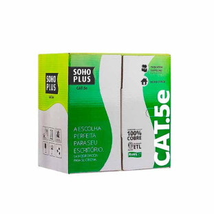 CABO LAN SOHO PLUS U/UTP CAT5E CMX 24 AWG 4P BRANCO 100% COBRE (HOMOLOGADO ANATEL) (CX305M)
