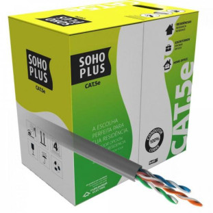 CABO LAN SOHO PLUS U/UTP CAT5E CMX 24 AWG 4P CINZA 100% COBRE (HOMOLOGADO ANATEL) (CX305M)