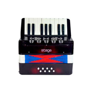 ACORDEON SANFONA STAGE INFANTIL 8 BAIXOS 17 TECLAS PRETO - AC178BK