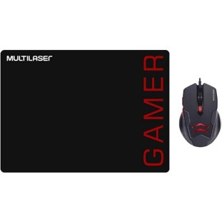 KIT MOUSE 3200DPI E MOUSEPAD MULTILASER GAMER VERMELHO - MO306