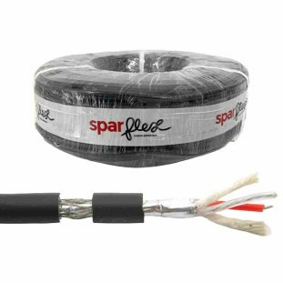 CABO PARA MICROFONE SPARFLEX BALANCEADO 2X0,50MM SPM50S (BITOLA EXTERNA 7MM) PRETO (ROLO-100M) - 536050010A