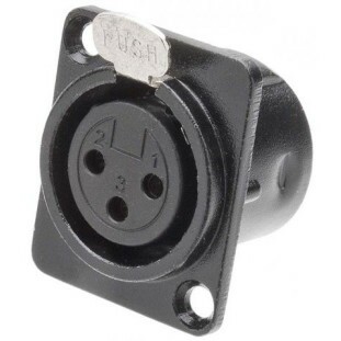 PLUG CANNON XLR FEMEA PAINEL METAL PRETO - 064.0001.00003 - FR