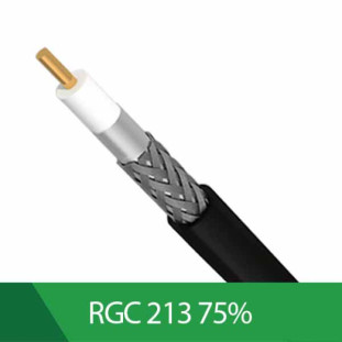 CABO COAXIAL CABLETECH RGC213 ALCU 50R COM 75% DE MALHA PRETO (ROLO100M)