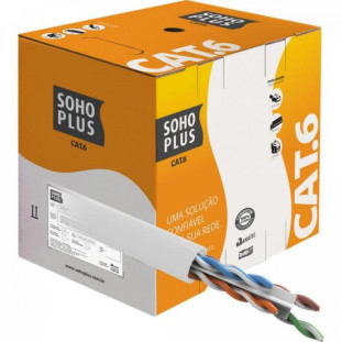 CABO LAN SOHO PLUS U/UTP CAT6E CMX 24 AWG 4P BRANCO 100% COBRE (HOMOLOGADO ANATEL) (CX305M)