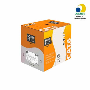 CABO LAN SOHO PLUS U/UTP CAT6E CMX 24 AWG 4P BRANCO 100% COBRE (HOMOLOGADO ANATEL) (CX305M)