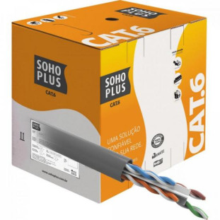 CABO LAN SOHO PLUS U/UTP CAT6E CMX 24 AWG 4P CINZA 100% COBRE (HOMOLOGADO ANATEL) (CX305M)