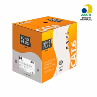 CABO LAN SOHO PLUS U/UTP CAT6E CMX 24 AWG 4P CINZA 100% COBRE (HOMOLOGADO ANATEL) (CX305M)
