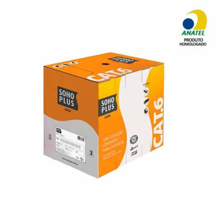 CABO LAN SOHO PLUS U/UTP CAT6E CMX 24 AWG 4P VERMELHO 100% COBRE (HOMOLOGADO ANATEL) (CX305M)