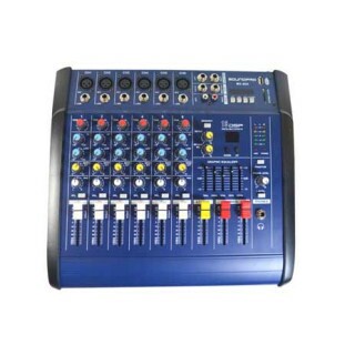 MESA DE SOM SOUNDPRO AMPLIFICADA 6 CANAIS 500W COM BLUETOOTH/ SD CARD/ USB PLAYER/ PHANTOM POWER BIVOLT - MX60A