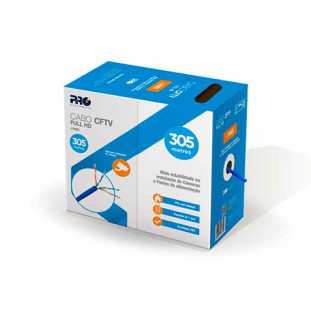CABO PARA ALARME PROELETRONIC 4 PARES 24AWG 0,51MM AZUL (HOMOLOGADO ANATEL) (CX305M) - CACF-244P/03