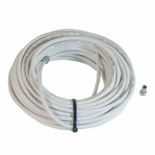 KIT CABO COAXIAL PROELETRONIC RG59 53% DE MALHA BRANCO COM CONECTOR F (10M) - KTIN-5910