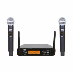 MICROFONE SEM FIO DUPLO MXT PROFISSIONAL DIGITAL DISPLAY UHF 96 CANAIS 520MHZ A 543,5MHZ UHF-520M - 54.1.140