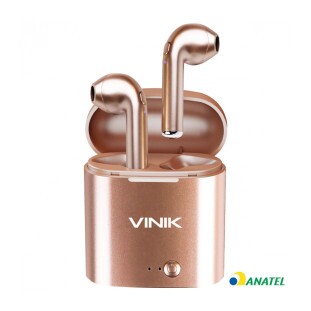 FONE DE OUVIDO VINIK BLUETOOTH EASY W1+ TWS TRUE WIRELESS DOURADO - 100296 - FR