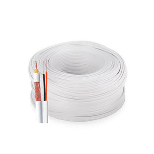 CABO COAXIAL GIGA CFTV HD LITE BLINDADO RG59 4MM 85% + 2X22AWG 75R BRANCO (100M) - GS0226