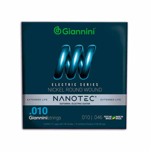 ENCORDOAMENTO PARA GUITARRA GIANNINI NANOTEC NICKEL ROUND WOUND GEEGST10 PN (.010 - .046) - 25597