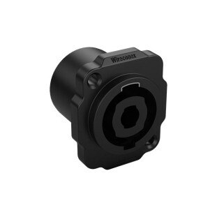 PLUG SPEAKON WIRECONEX 4 VIAS FEMEA PAINEL QUADRADO 2 FUROS WC 1604 FP BK PBK - 12484