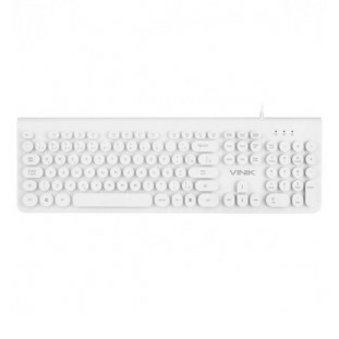 TECLADO OFFICE VINIK USB MULTIMIDIA DYNAMIC CIRCLE ABNT2 TECLAS REDONDAS CABO 1,8M BRANCO DC110B - 65406 - FR